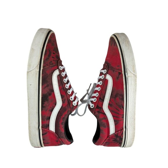 VANS Old Skool Tie Dye Skateboard Casual Shoe in Red & Black Size US 8.5 Mens - Picture 5 of 9